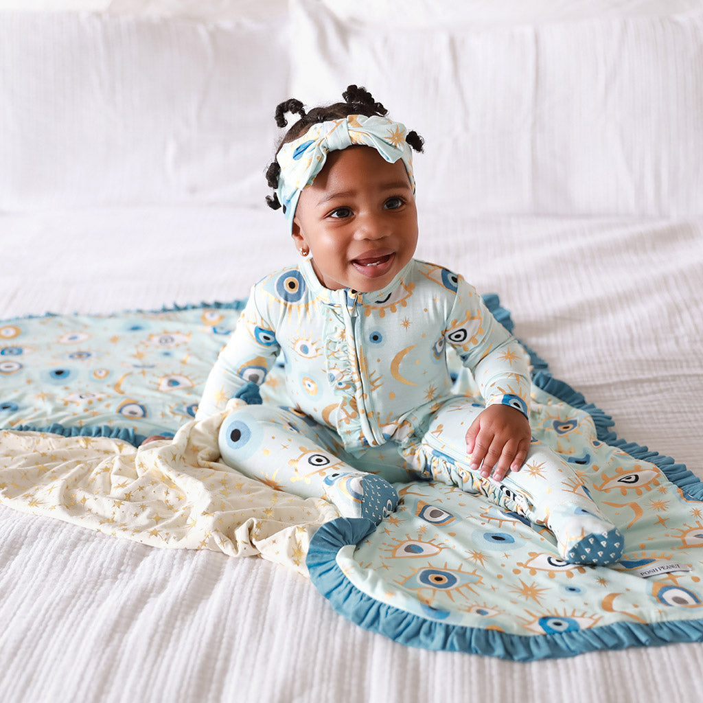 Celestial Fiona & Olympia Ruffled Luxette Patoo® Blanket