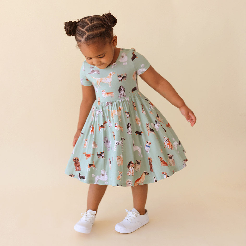 Posh Puppies Short Sleeve Twirl Dress