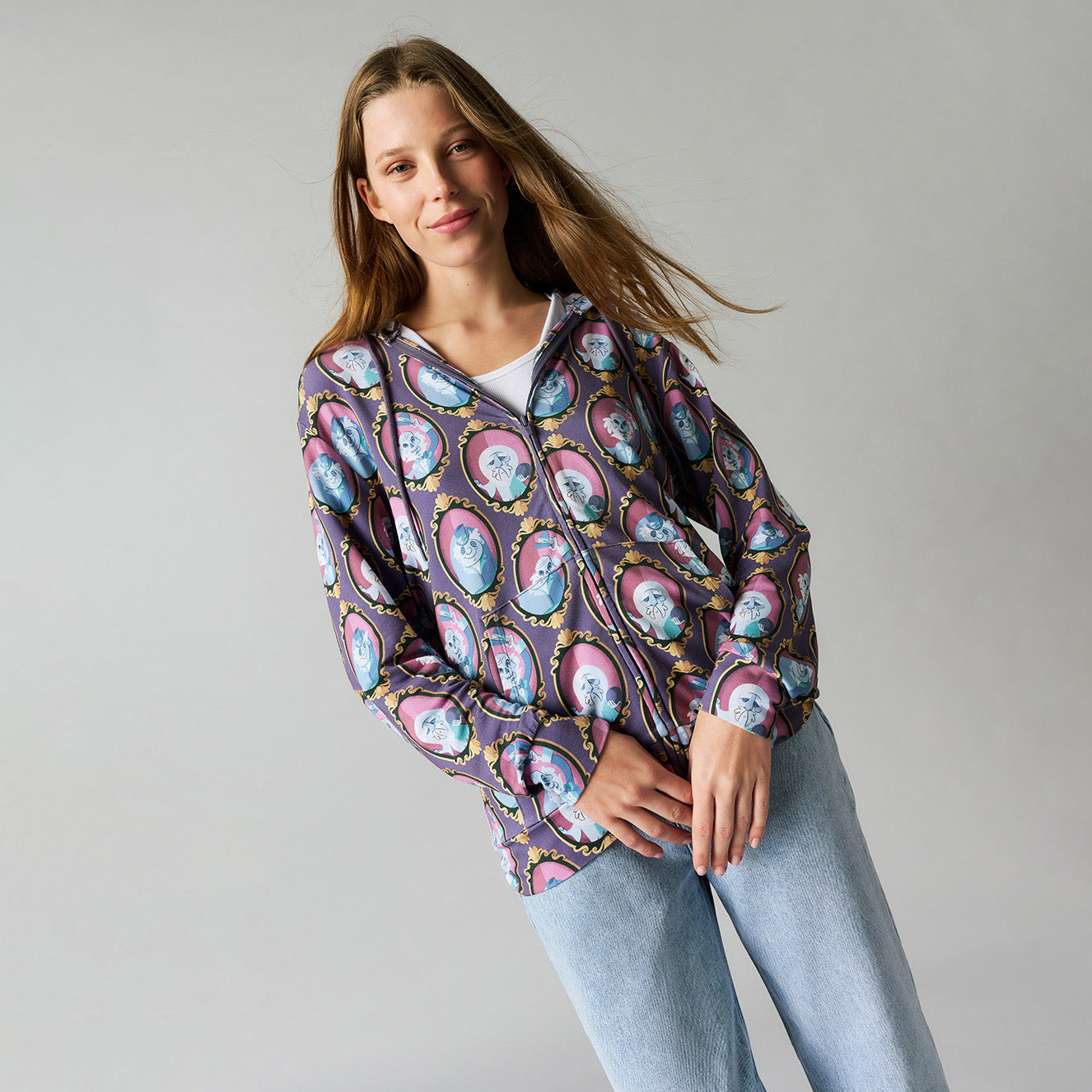 Disney Hitchhiking Ghosts Women's French Terry Zip Hoodie