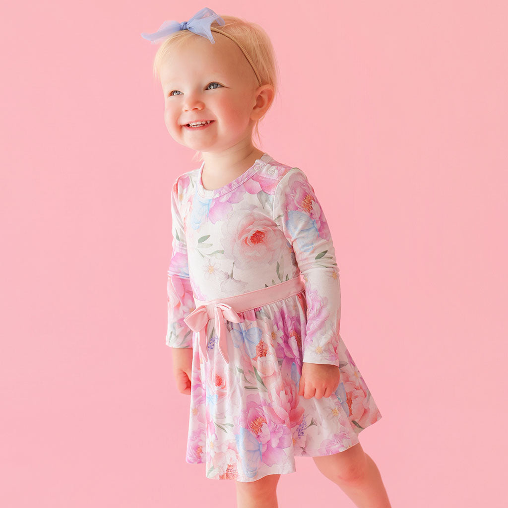 Dominique Bow Twirl Bodysuit Dress