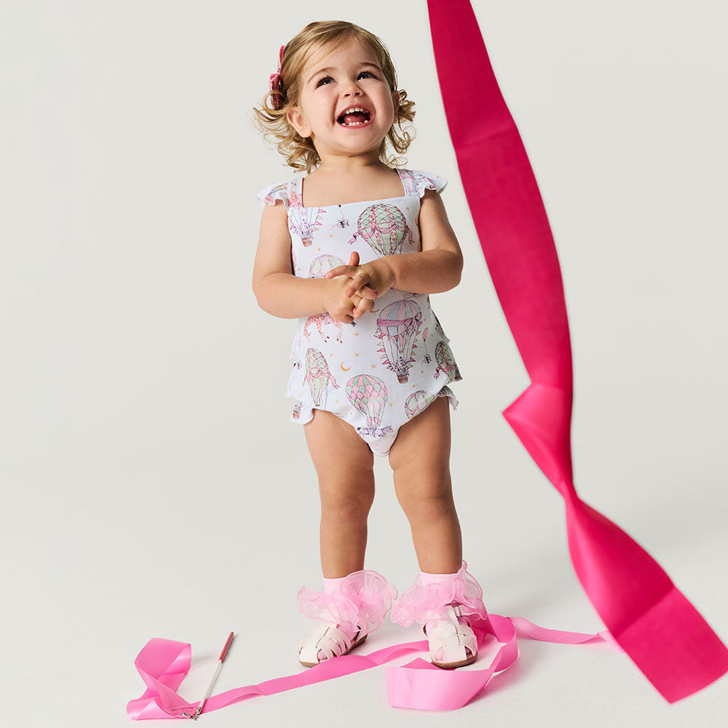 Seraphina Ruffled Strap Bubble Romper
