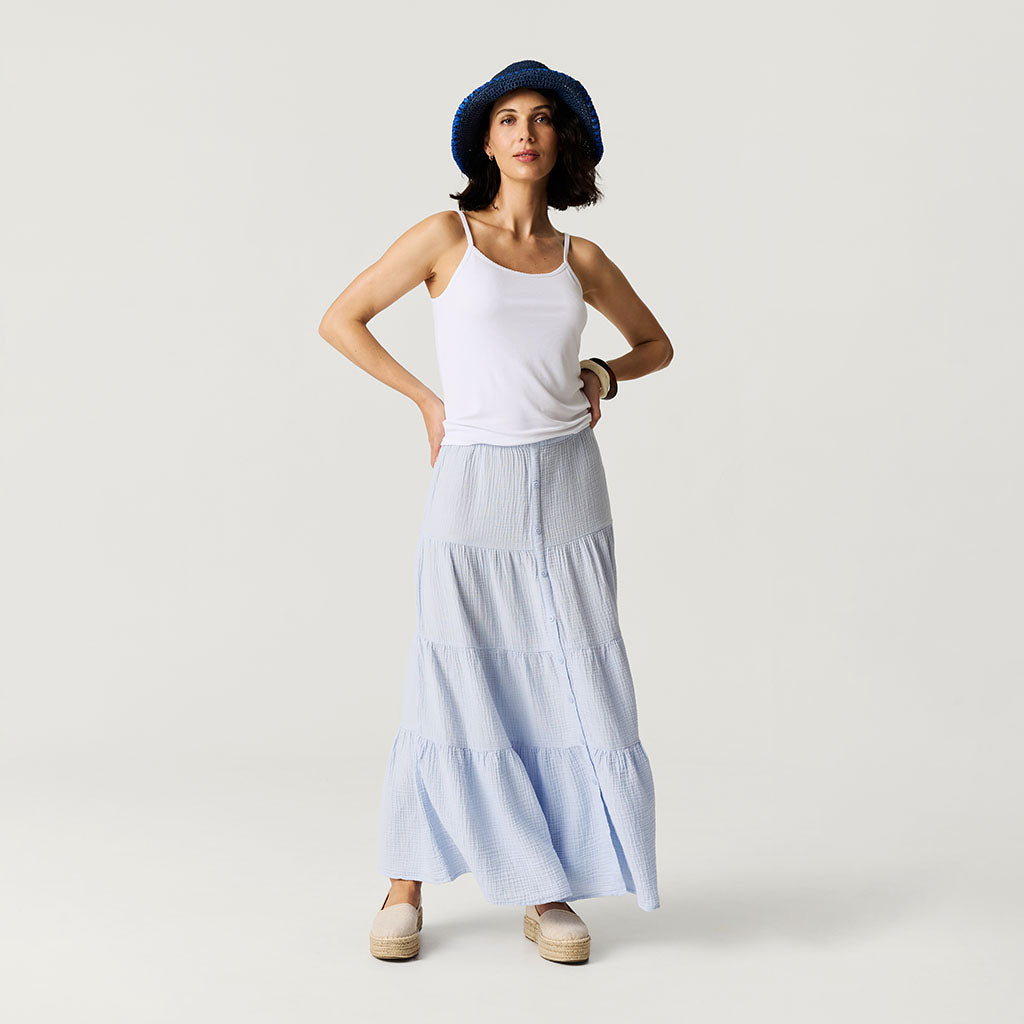 Halogen Blue Women's Cotton Crinkle Maxi Skirt