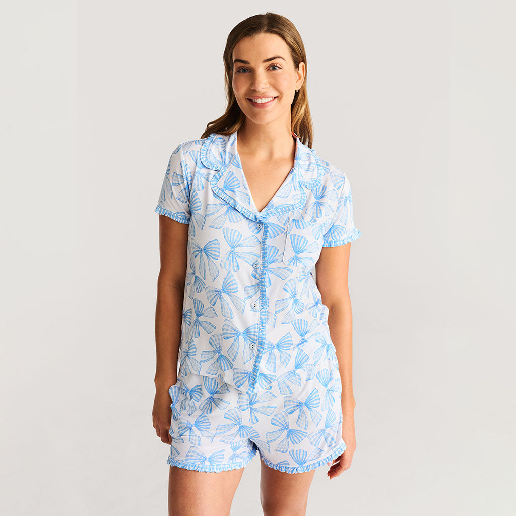 Edda Women's Ruffled Pajama Short Set