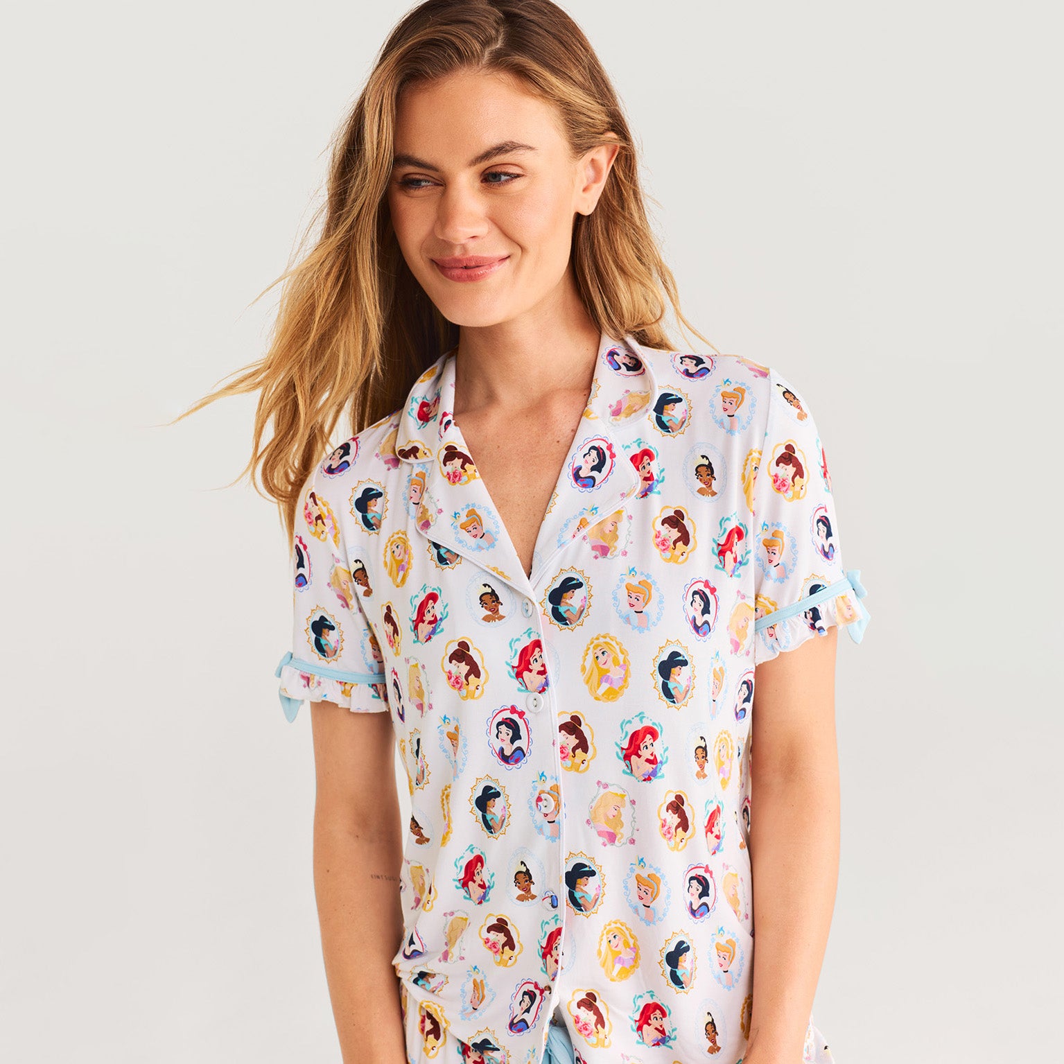 Disney Princess Portraits Women's Ruffled Pajama Short Set