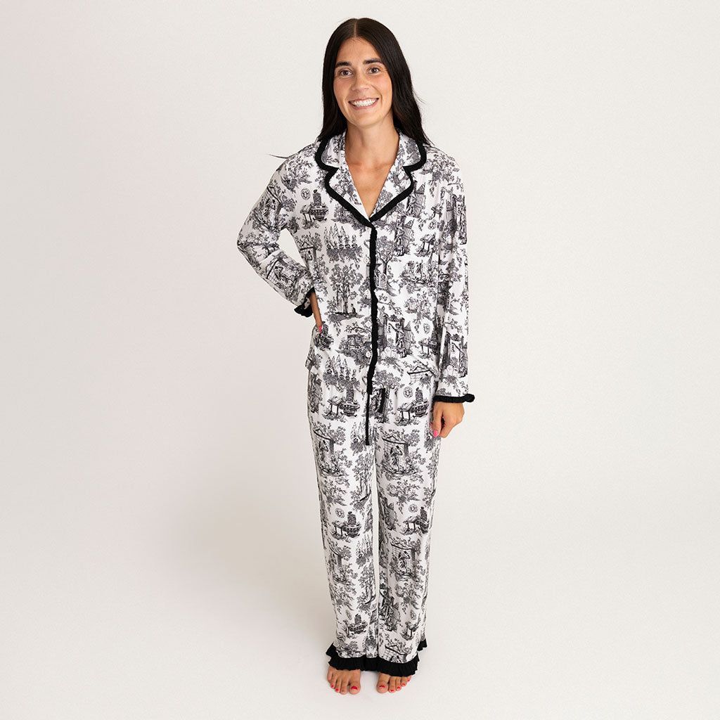 Disney The Haunted Mansion Toile Women's Ruffled Pajama Set