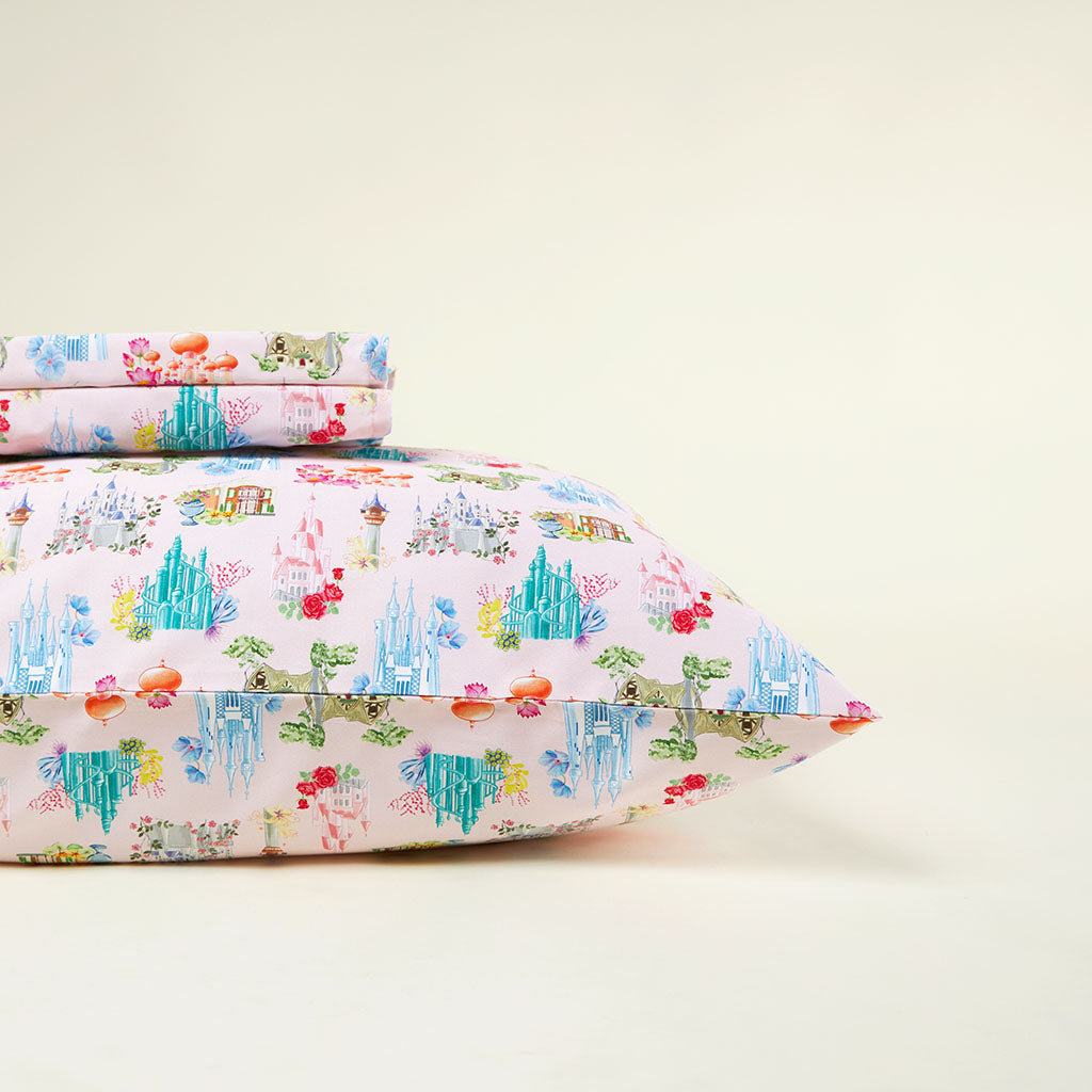 Disney Castles Sheet Pillow Cover Set