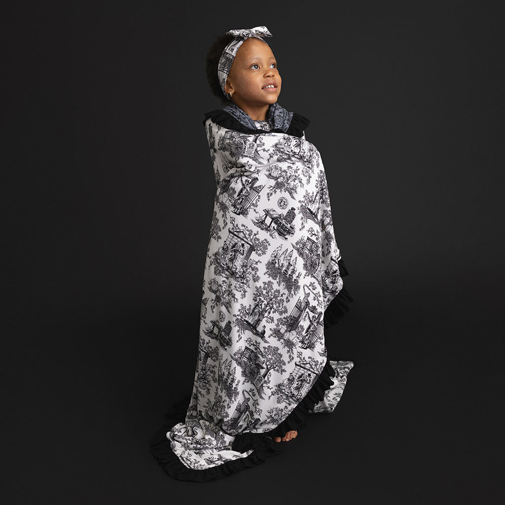 Disney The Haunted Mansion Toile & Wallpaper Ruffled Luxe Patoo® Blanket