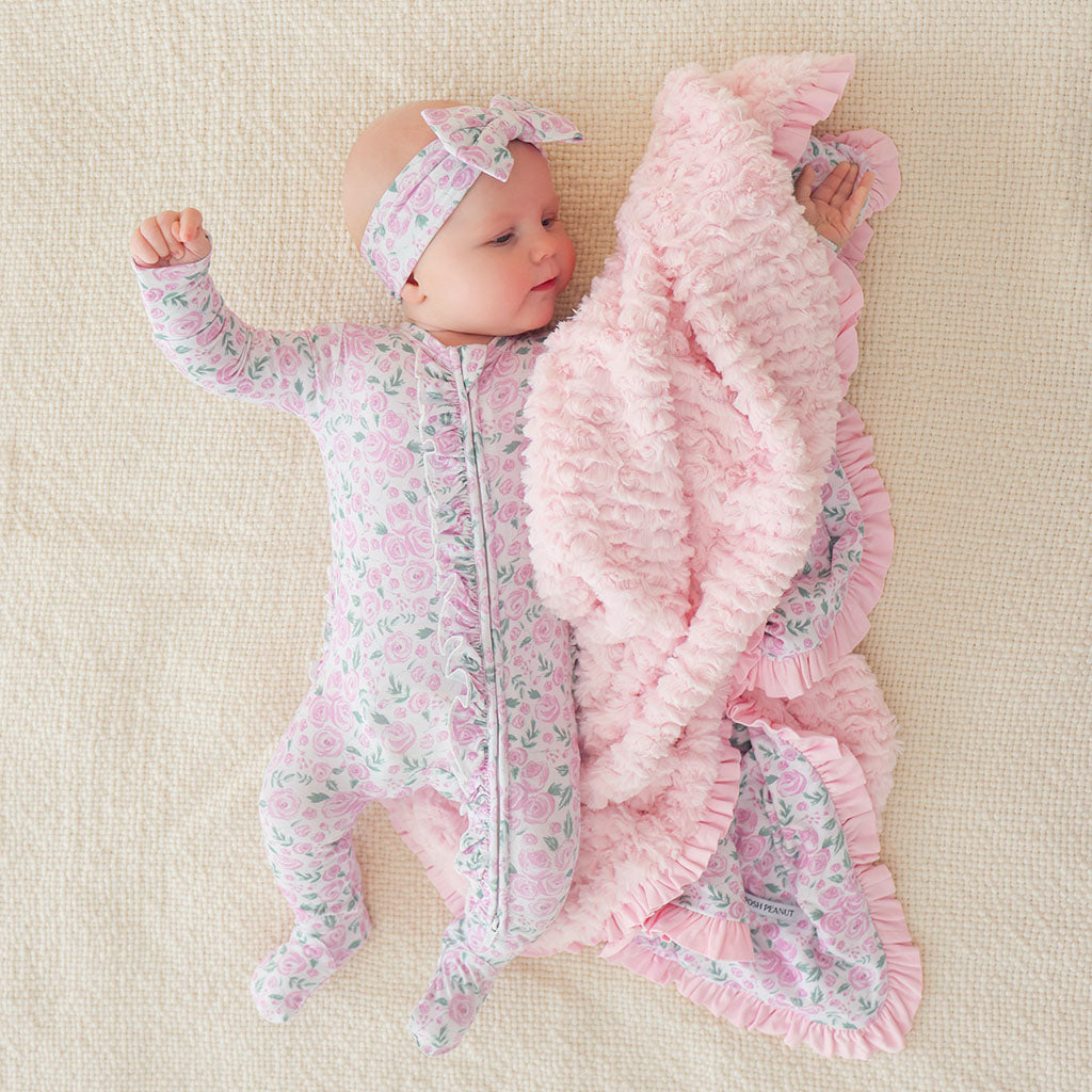 Annabeth Minky Ruffled Luxette Patoo® Blanket