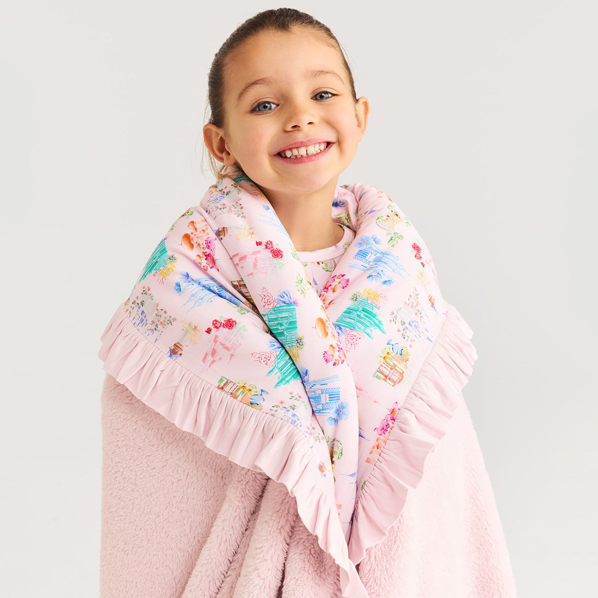 Disney Castles Ruffled Luxe Plush Patoo® Blanket