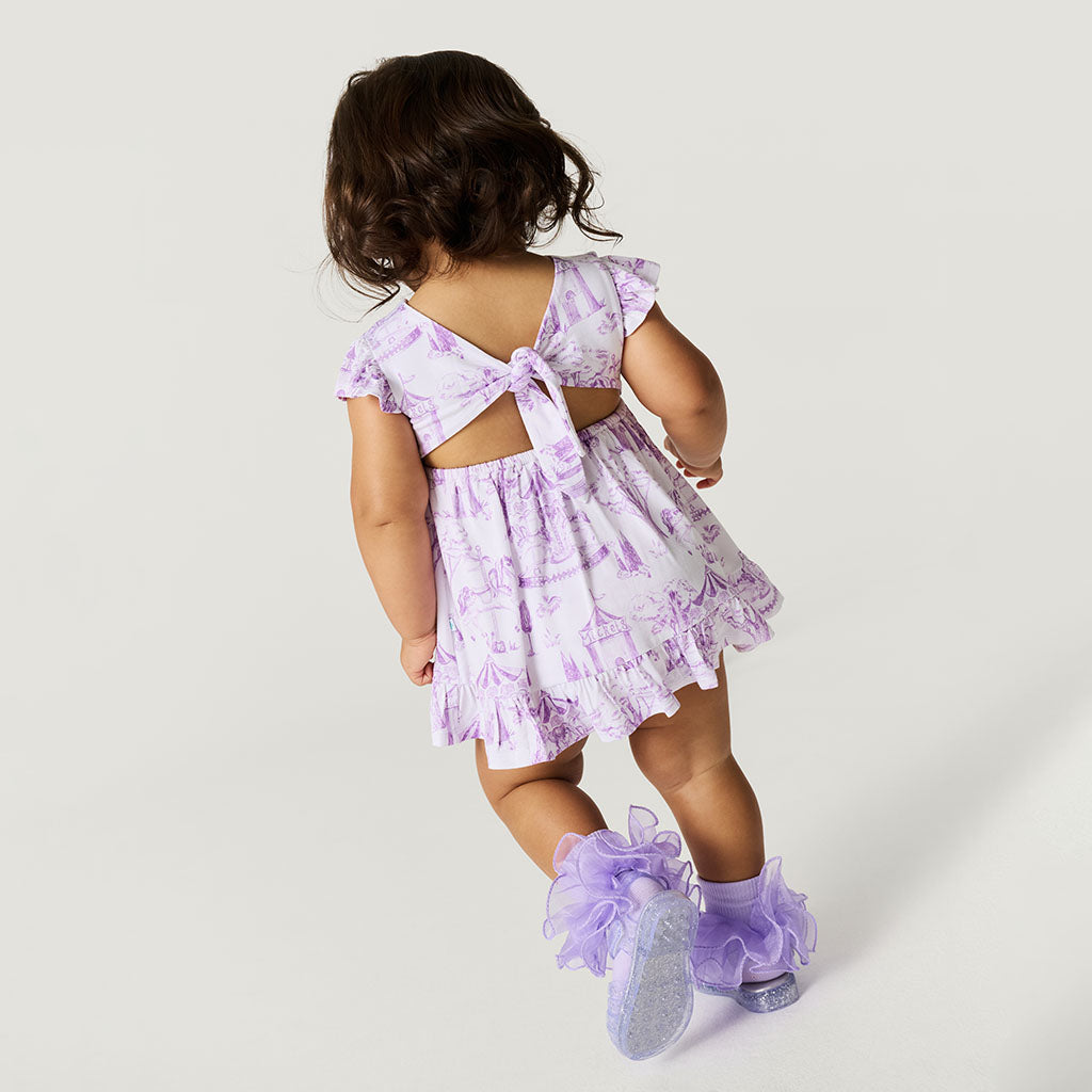Babette Tie Back Ruffled Bodysuit Dress