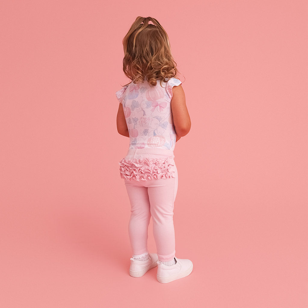 Ribbon Pink Ruffled Bum Leggings