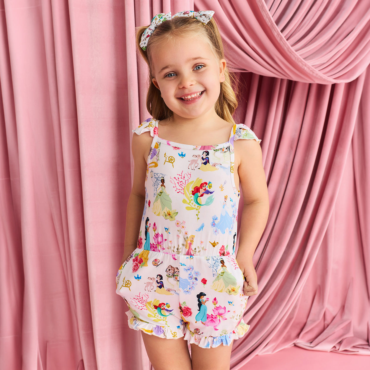 Disney Princess Ball Flutter Sleeve Ruffled Romper