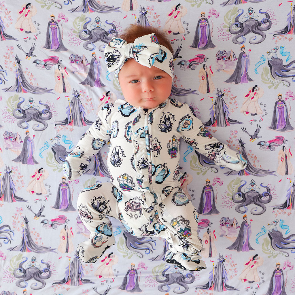 Disney Villain Portraits Footie Ruffled Zippered One Piece