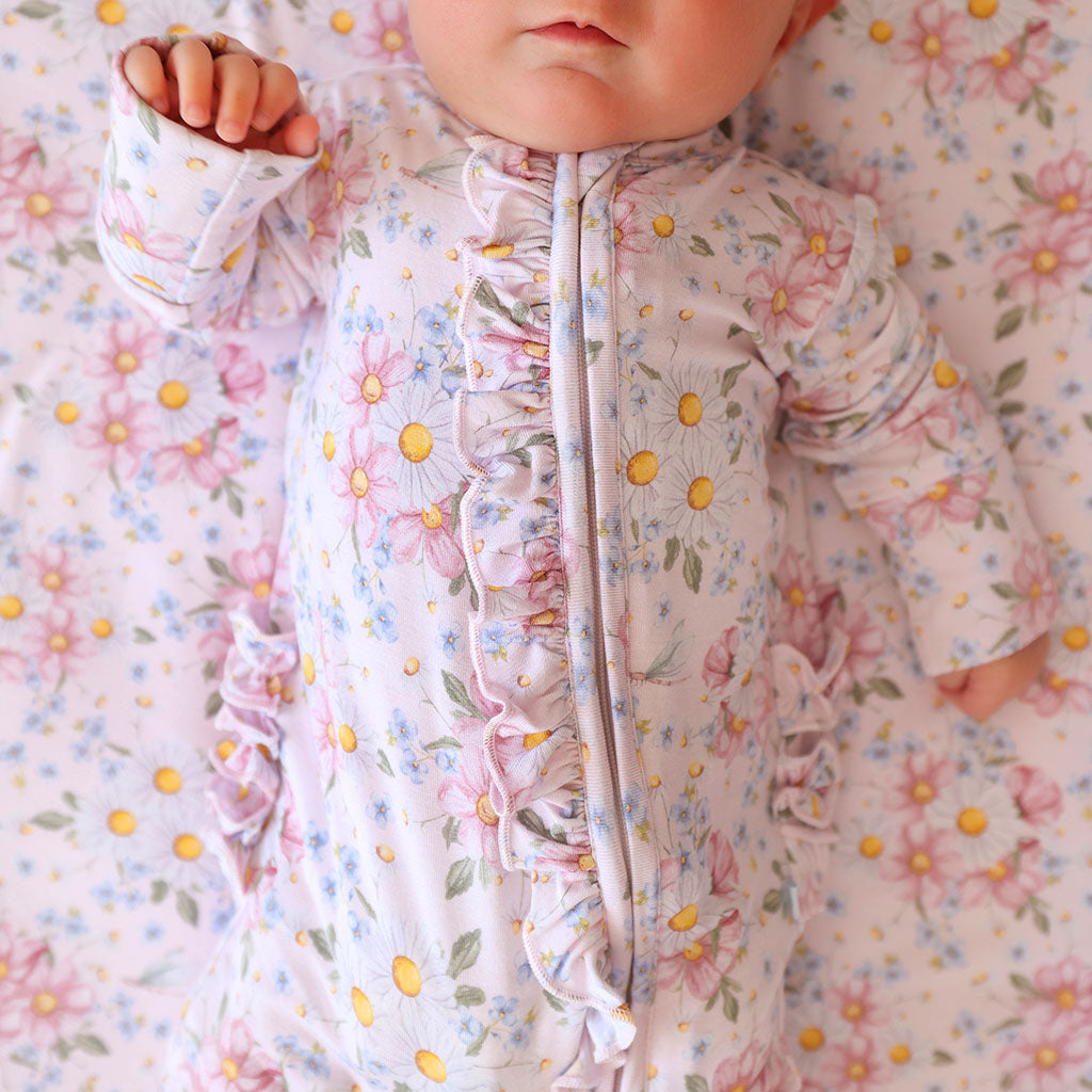 Jillian Footie Ruffled Zippered One Piece