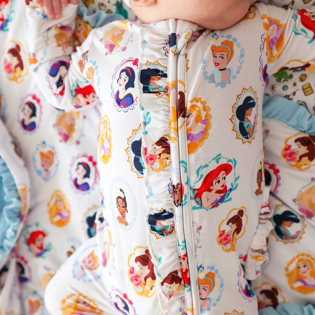 Disney Princess Portraits Footie Ruffled Zippered One Piece