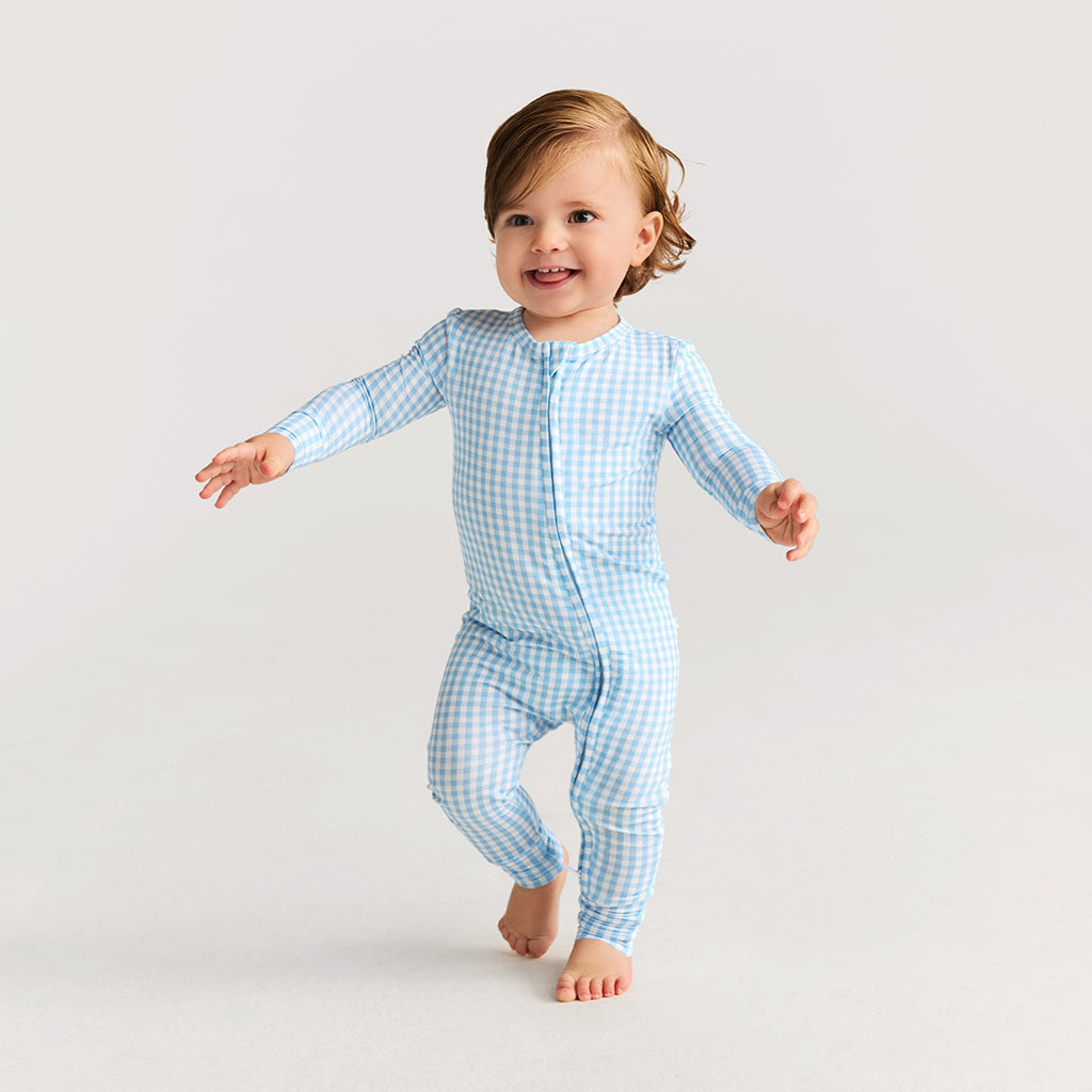 Blue Gingham Convertible One Piece