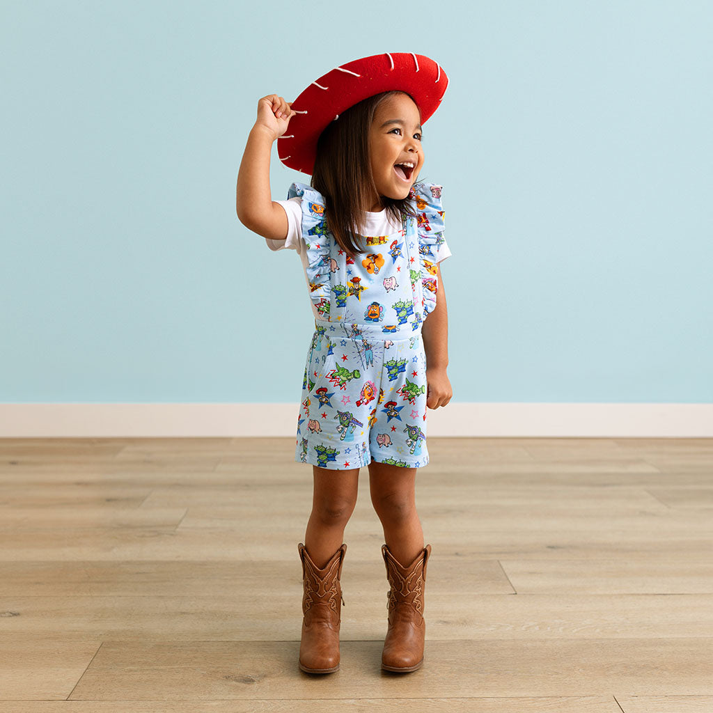 Disney Toy Story Time French Terry Short Overalls