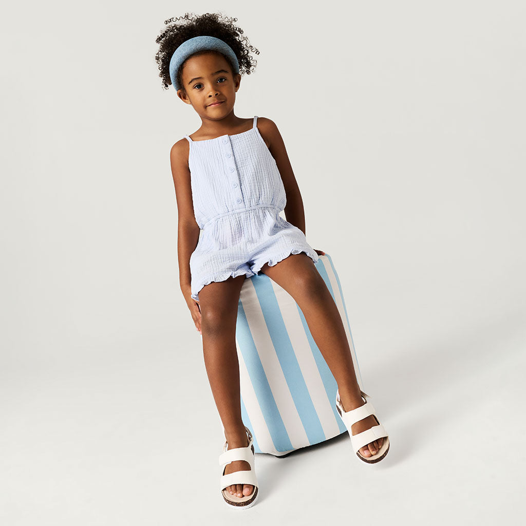 Halogen Blue Cotton Crinkle Romper