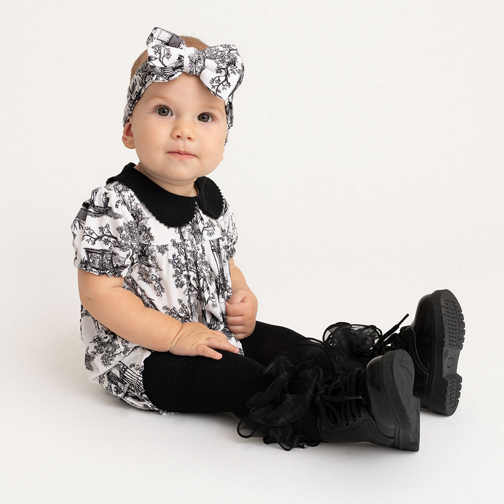 Disney The Haunted Mansion Toile Peter Pan Collar Bubble Romper
