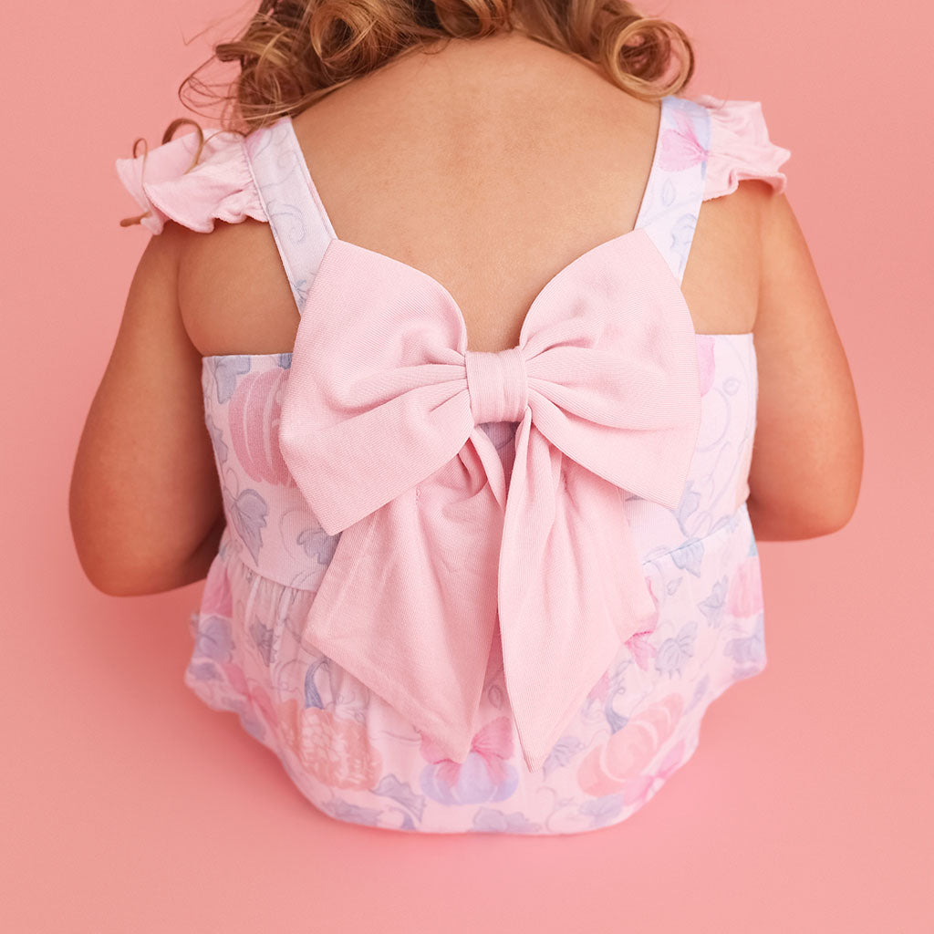 Posh Pumpkins Bow Back Bubble Romper