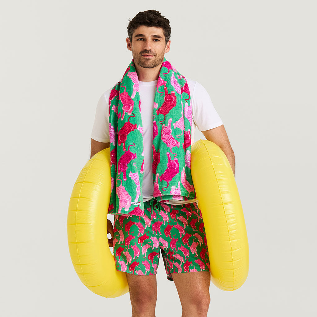Le Tigre Green Men's Swim Trunks