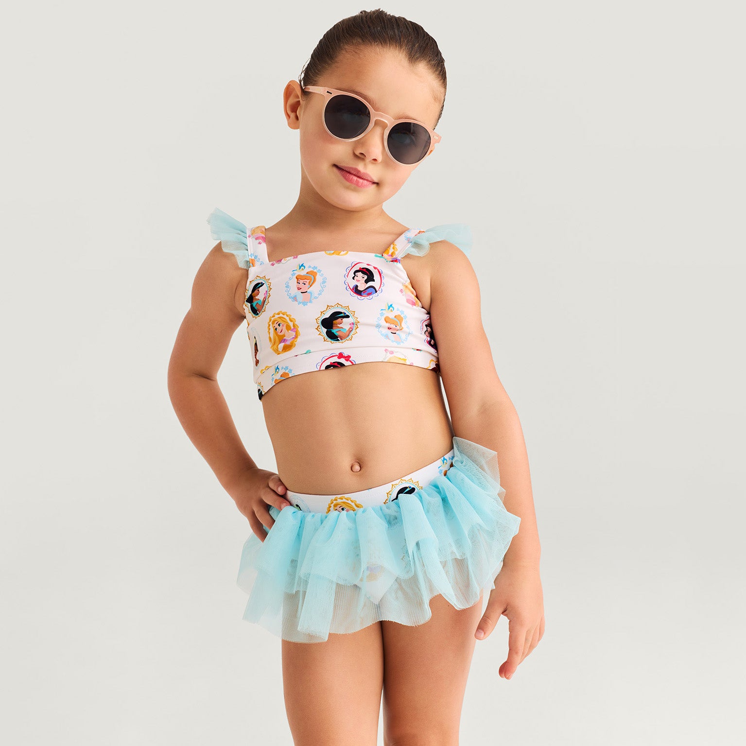 Disney Princess Portraits Ruffled Tank Tulle Two Piece Swimsuit