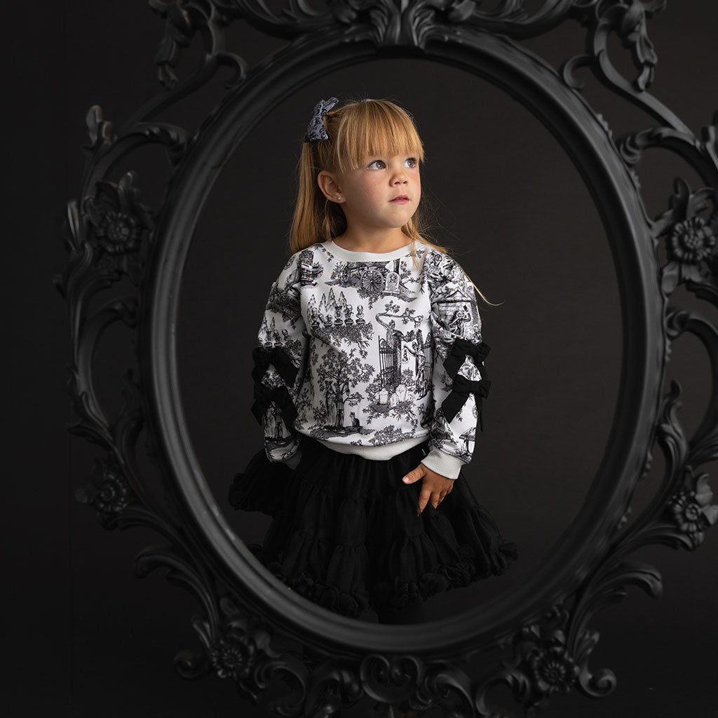 Disney The Haunted Mansion Toile Fleece Bow Sweatshirt
