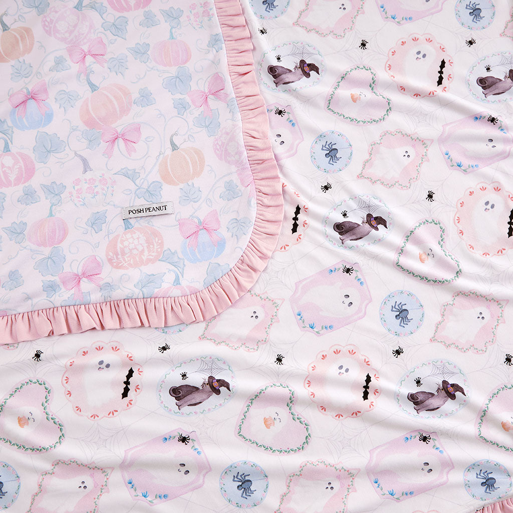 Posh Pumpkins & Posh Spooks Ruffled Luxette Patoo® Blanket