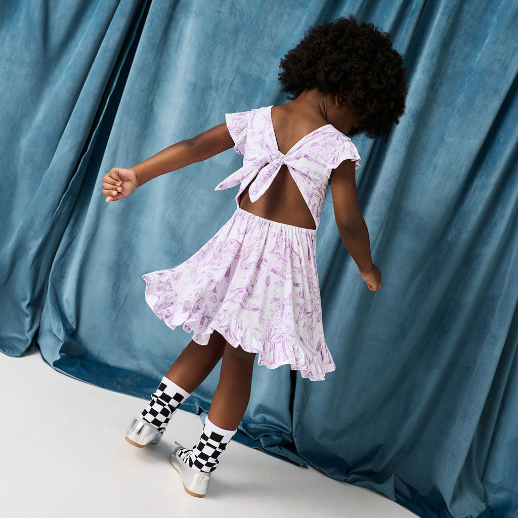 Babette Tie Back Ruffled Twirl Dress
