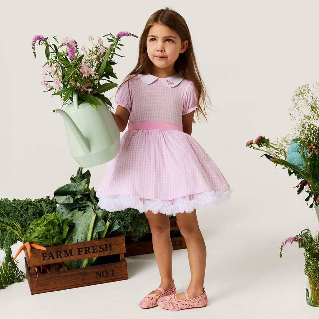Garden Gingham Pink Petticoat Dress