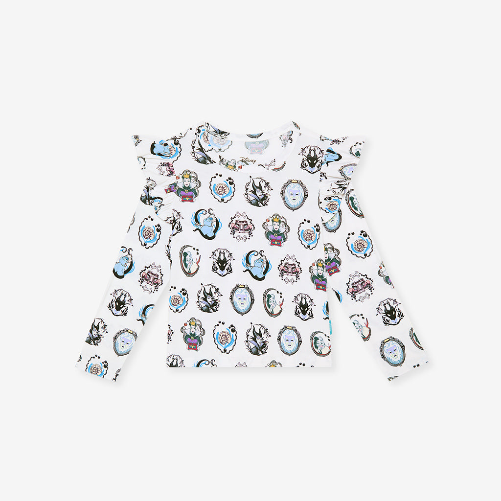 Disney Villain Portraits Ruffled Shoulder Top