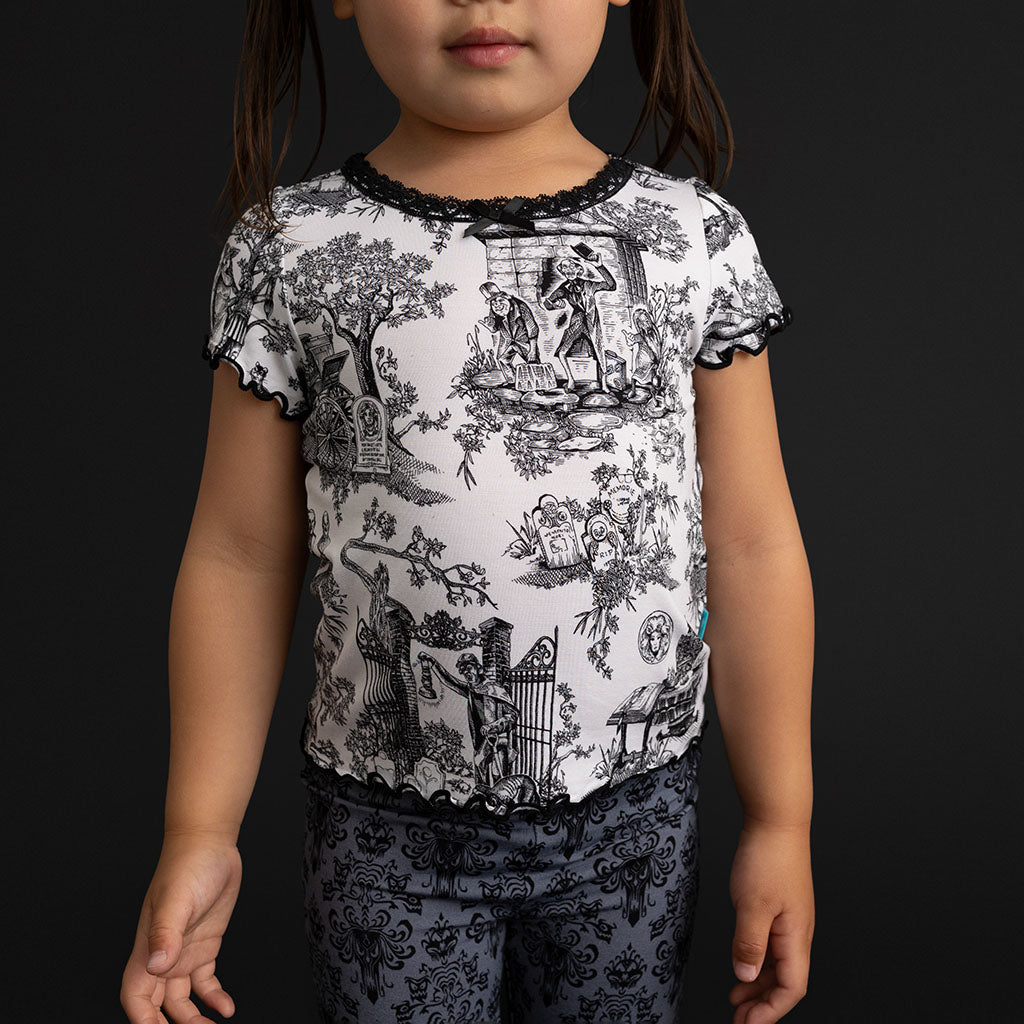 Disney The Haunted Mansion Toile Lettuce Edge Shirt